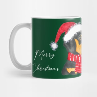 Dachshund christmas in watercolor Mug